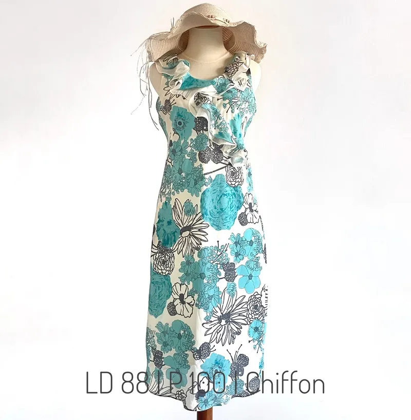 Fairy Summer dress Wanita white blue photo 1
