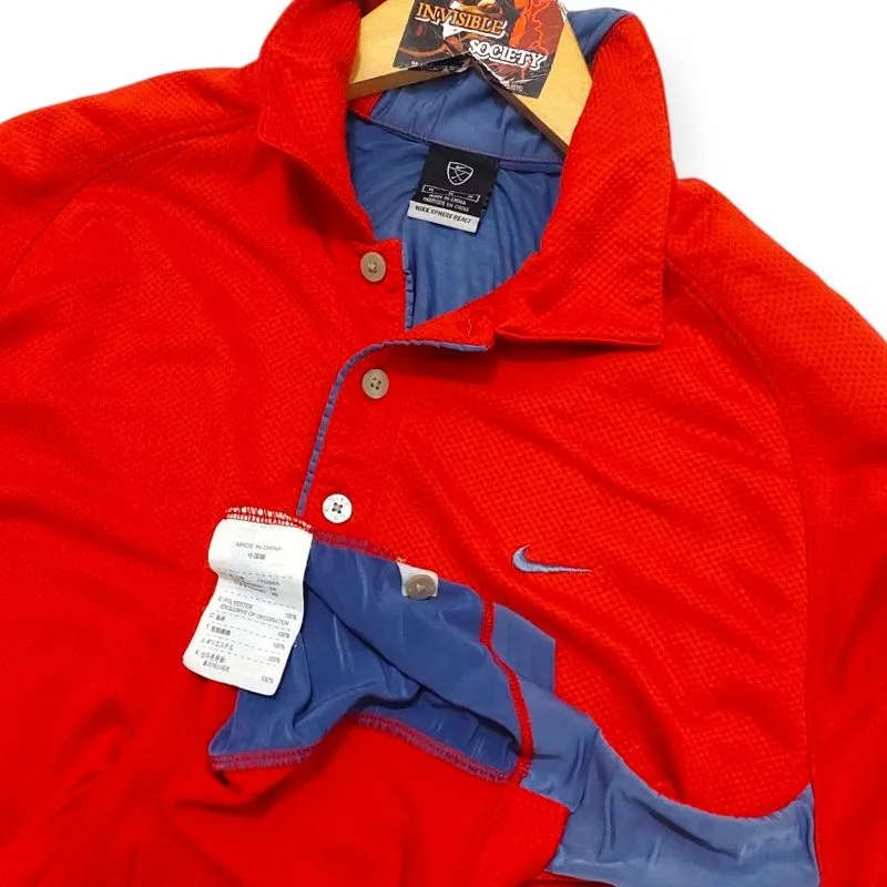 トップス 00s nike sphere technical shirt y2k Nike Sphere React 00s Technical Panelled Polo Shirt - Preloved
