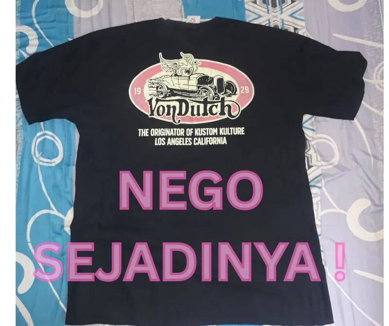 Vintage Casual T-shirt Pria black photo 1