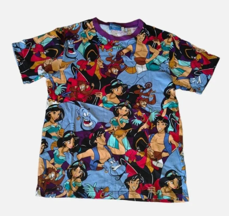 Vintage shirt Aladdin Cartoon Full print all character disne photo 1