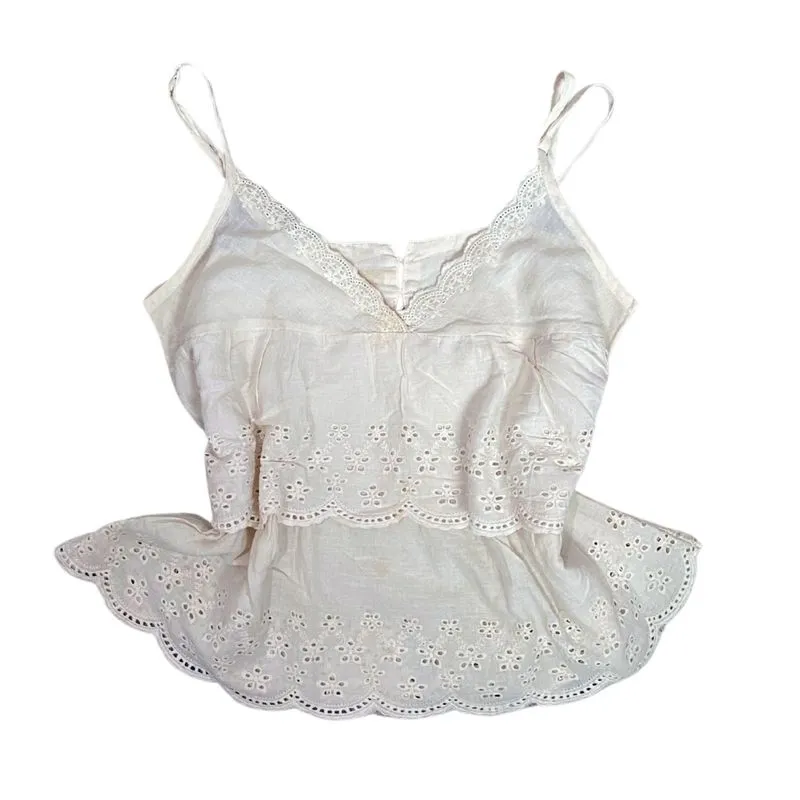 Lowrys Farm Y2K Coquette Cami top Wanita cream photo 1