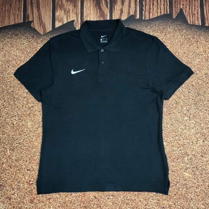 kaos polo shirt hitam polos NIKE SWOSH logo bordir  photo 1