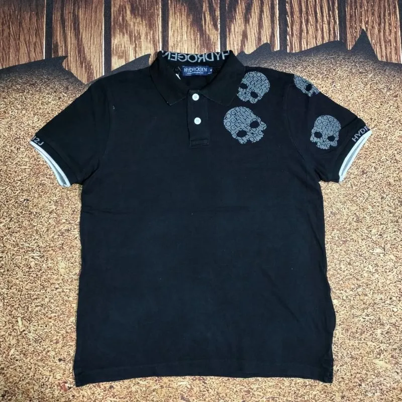 kaos polo shirt vintage HYDROGEN H2J kaos krah skull size L photo 1