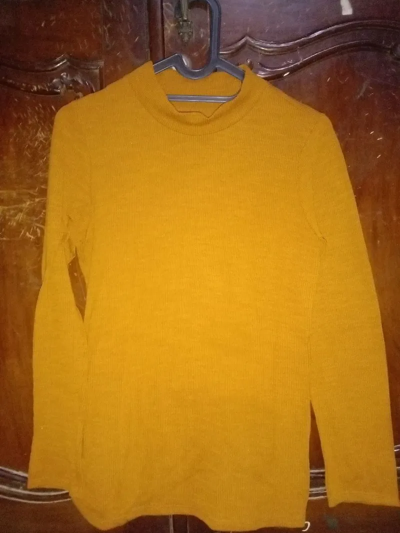 turtle neck orange wanita photo 1