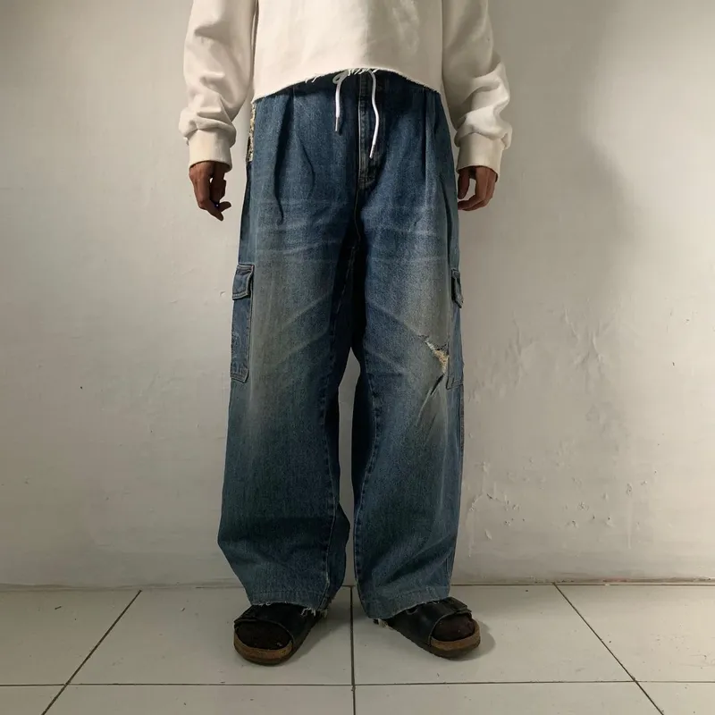 Prada Streetwear Y2K Jeans Pria blue photo 1