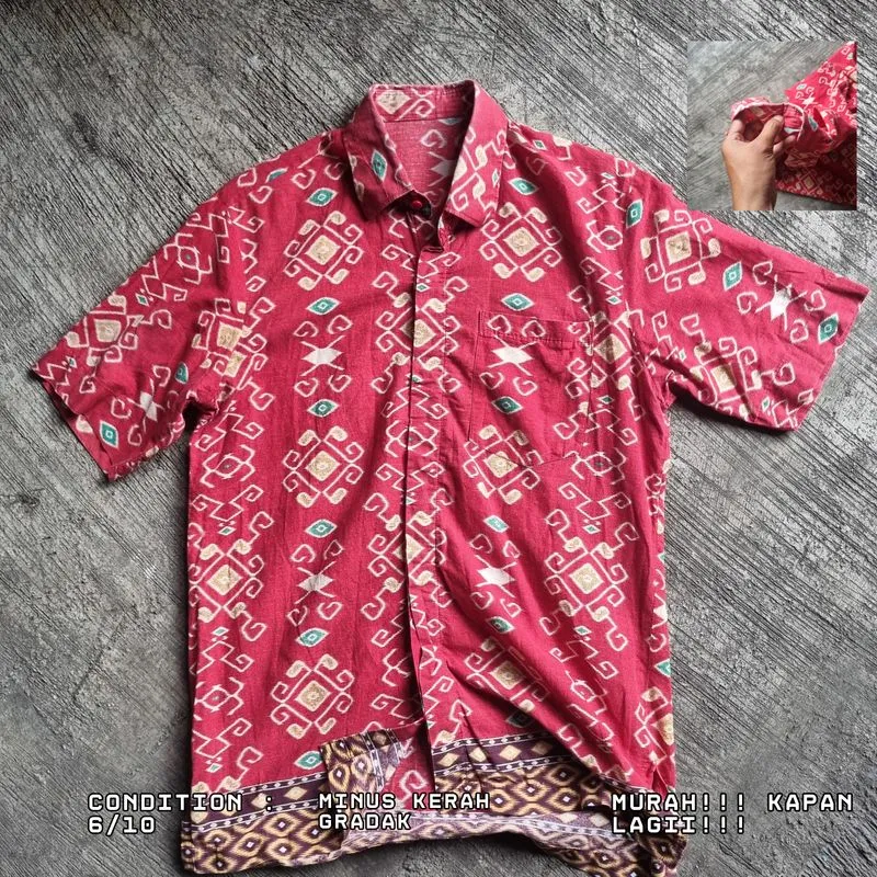 Batik Pria Merah size M photo 1