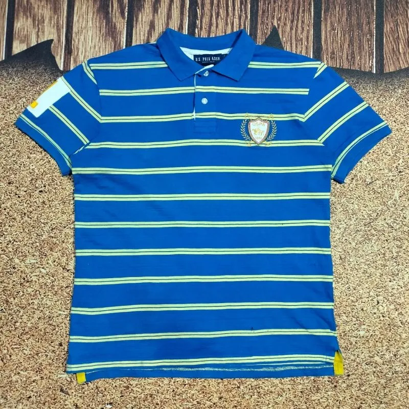 kaos polo pria stripe US POLO ASSN kaos kerah salur pria photo 1