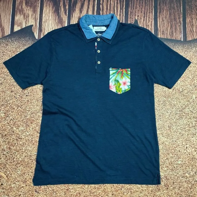 kaos kerah pria navy TIMELY WARNING NANO TECH kaos polo photo 1