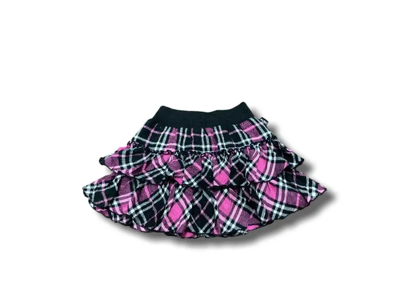 Mini skirt tartan babypink black umpak goth kawaii vintage photo 1