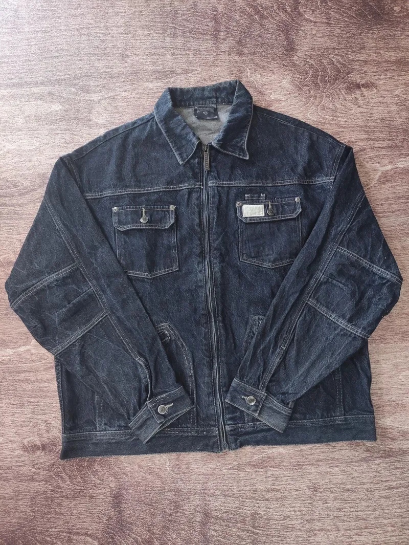 Rocawear Streetwear Y2K Denim jacket Pria navy black