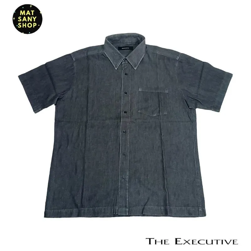 Kemeja Denim Jeans Lengan Pendek The Executive Kasual Formal photo 1