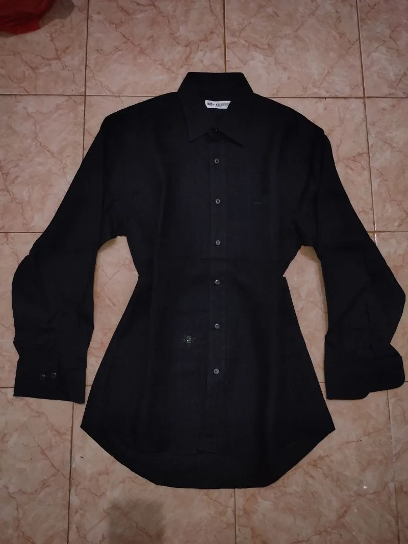 kemeja salur hitam photo 1