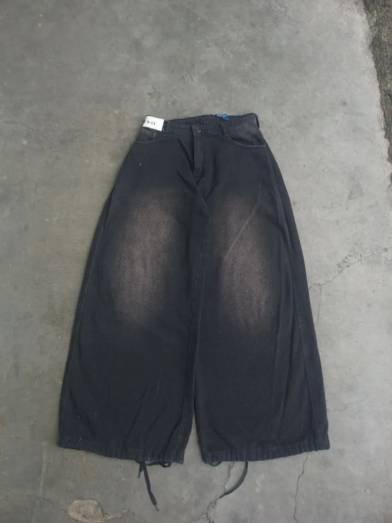 baggy jeans black wash jiniso photo 1