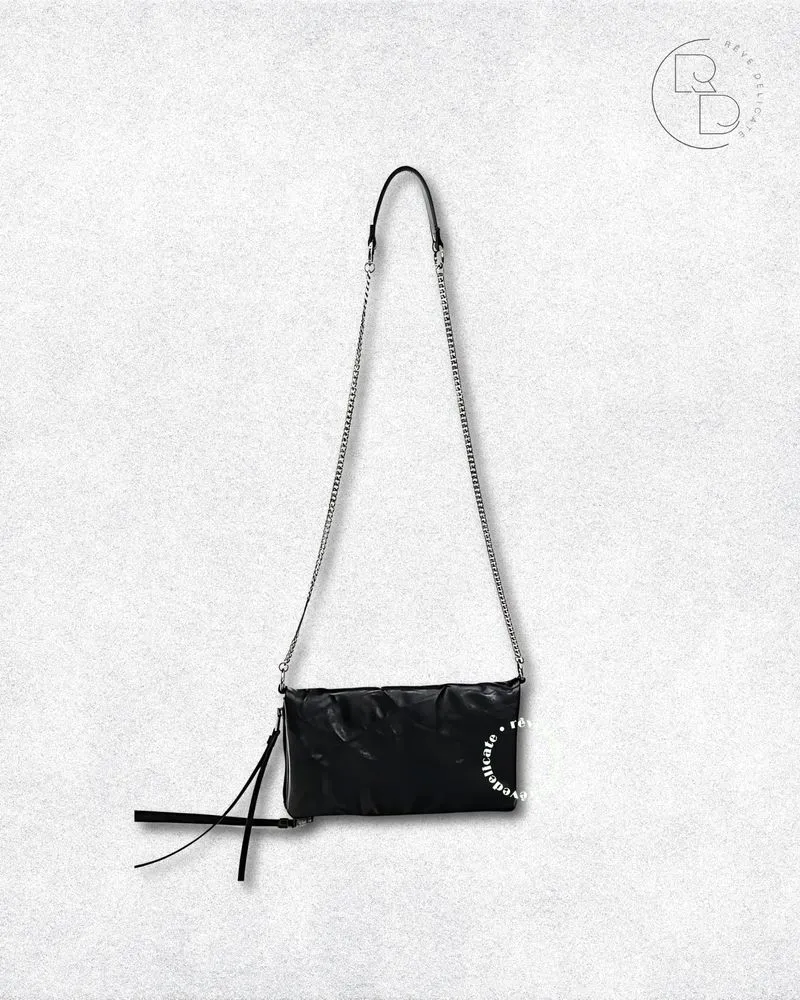 Zara Chain Bag Black ROCK FLAP SHOULDER BAG Black ZARA India - Main Image