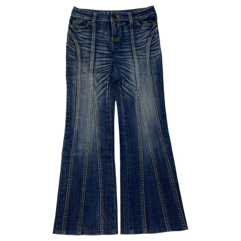 Y2k bootcut jeans fading photo 1