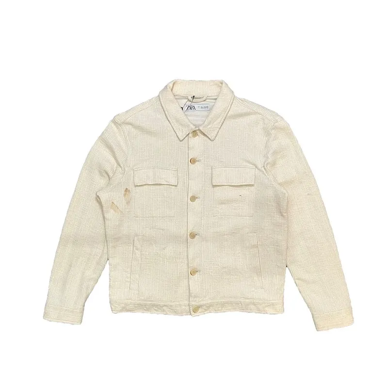 Zara Vintage Casual Denim jacket Pria cream photo 1