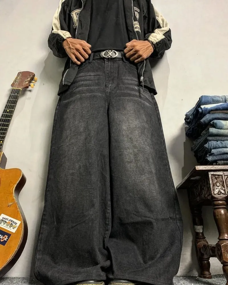 BLACK WASH SUPER BAGGY JEANS photo 1