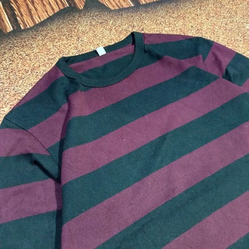 crewneck salur UNIQLO long sleeve striped multi colour  photo 1