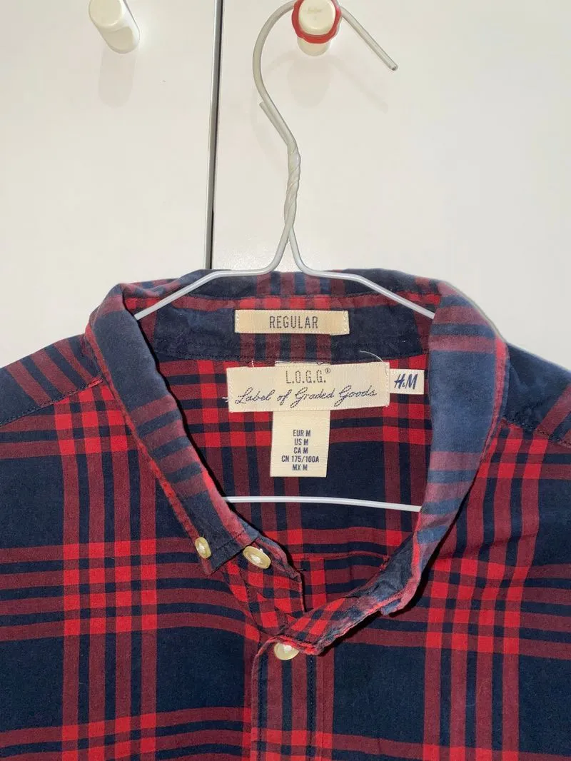 H&M Streetwear Casual shirt Pria black red photo 1