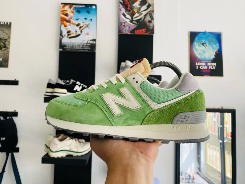 New Balance 574 Classics Lime Green White