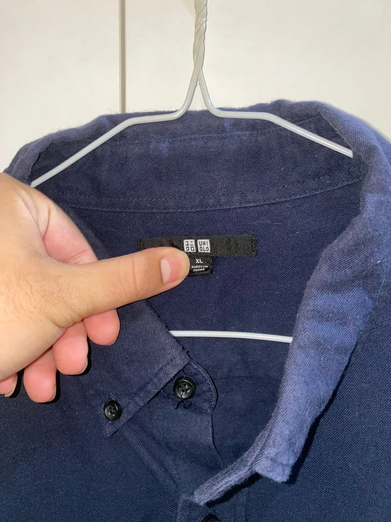 Uniqlo Streetwear Casual shirt Pria navy photo 1