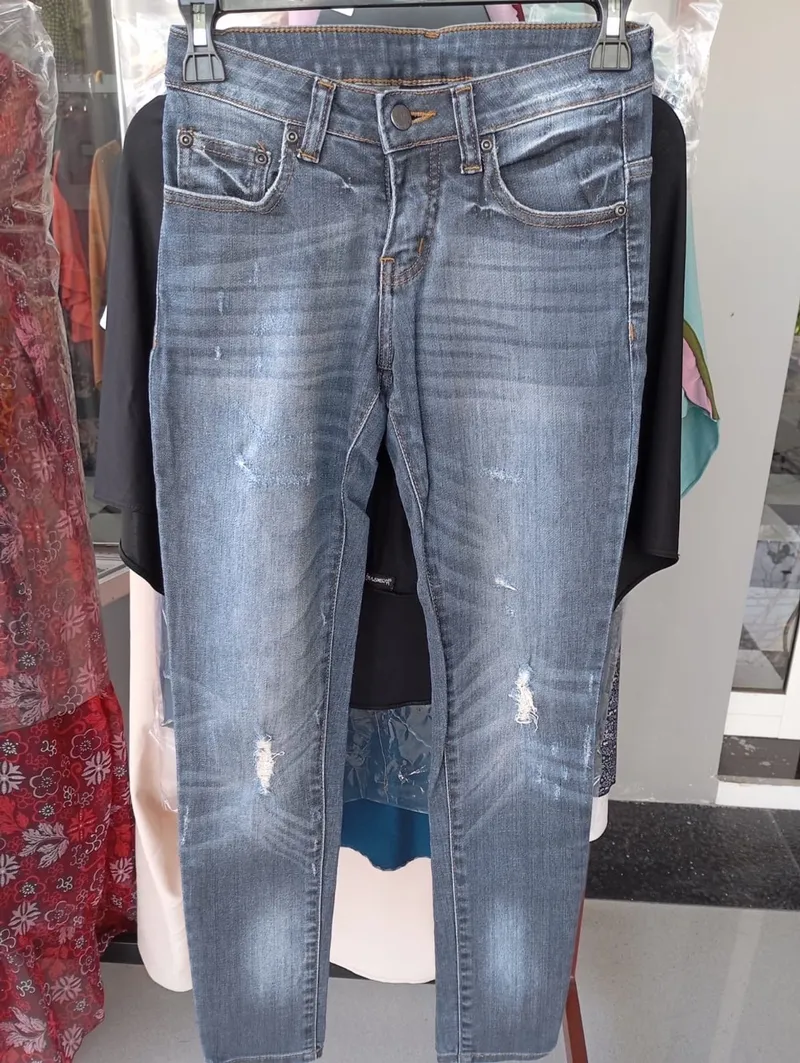 Alpha Industries Vintage Casual Ripped jeans Wanita white navy gray photo 1