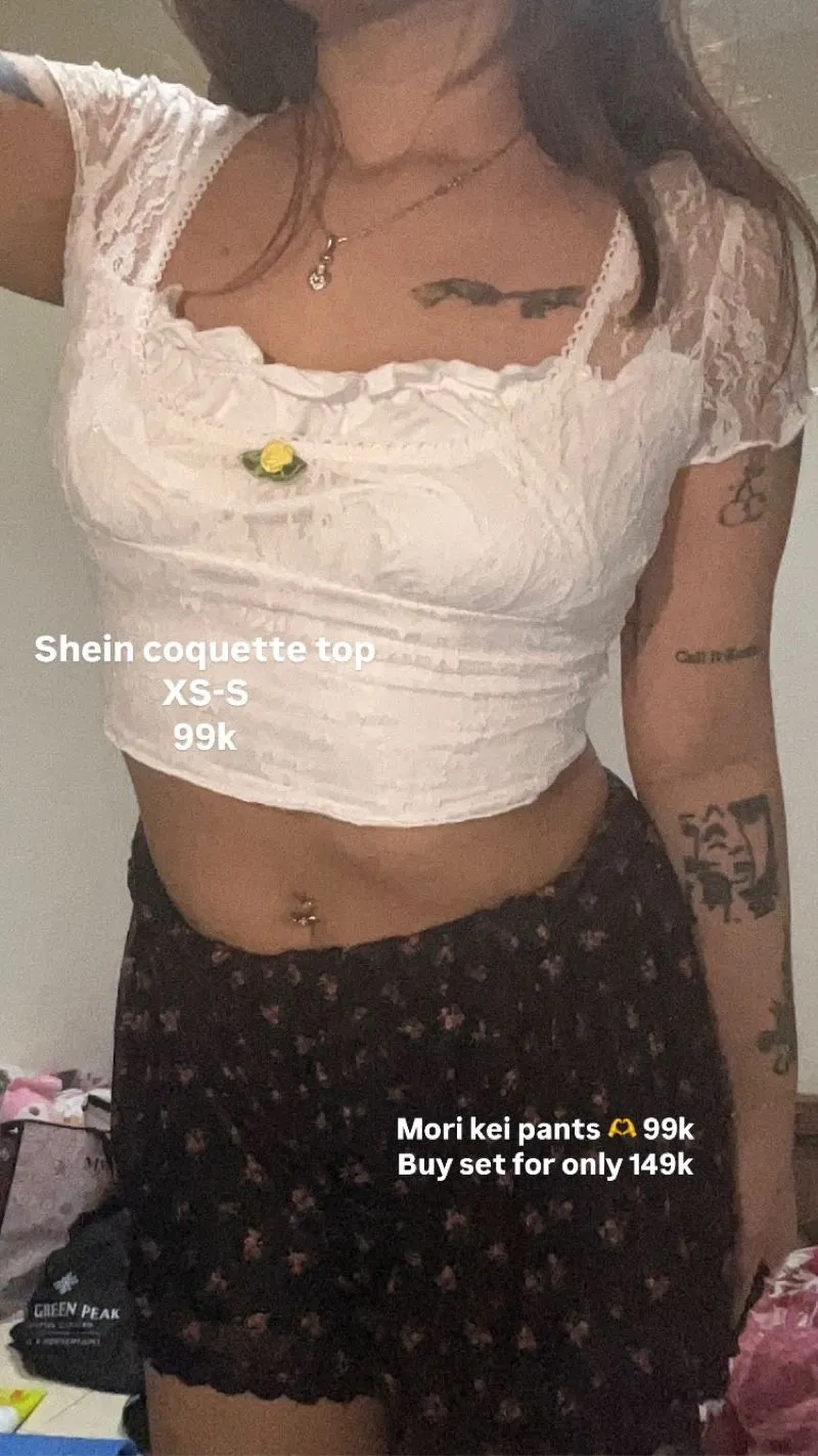 cute white coquette lace top photo 1
