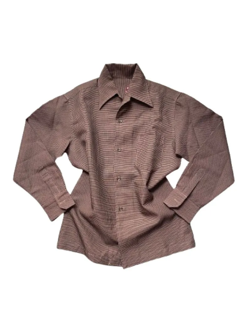 Vintage Retro Button Up Brown photo 1