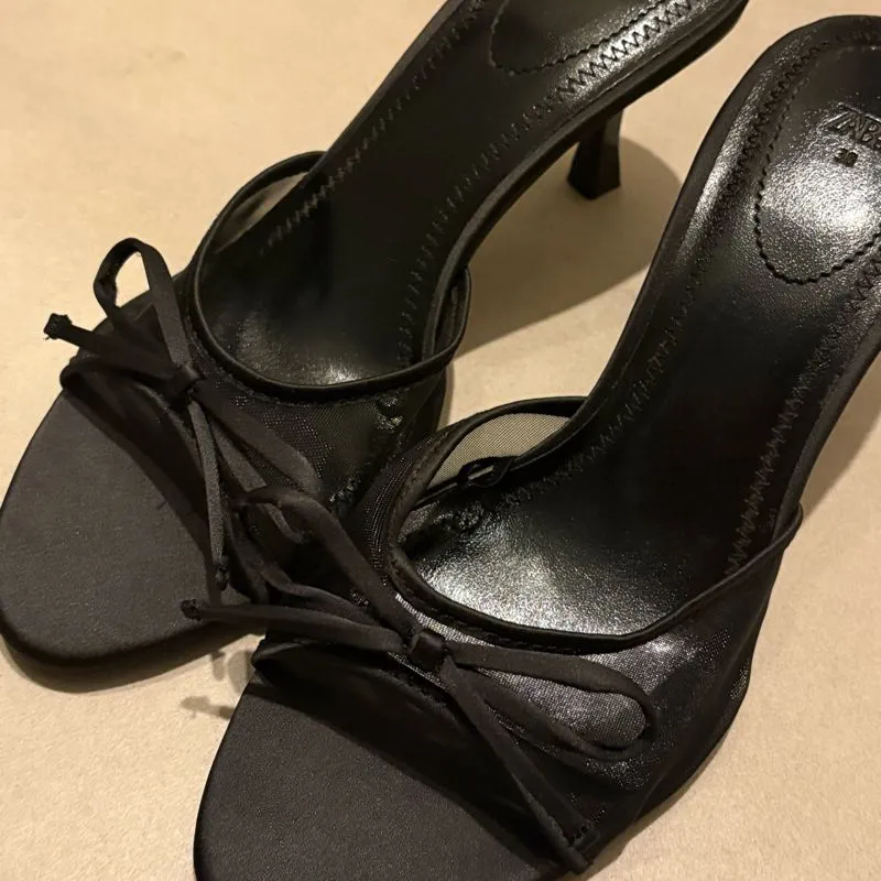 Zara Mesh Bow Heels 38 photo 1