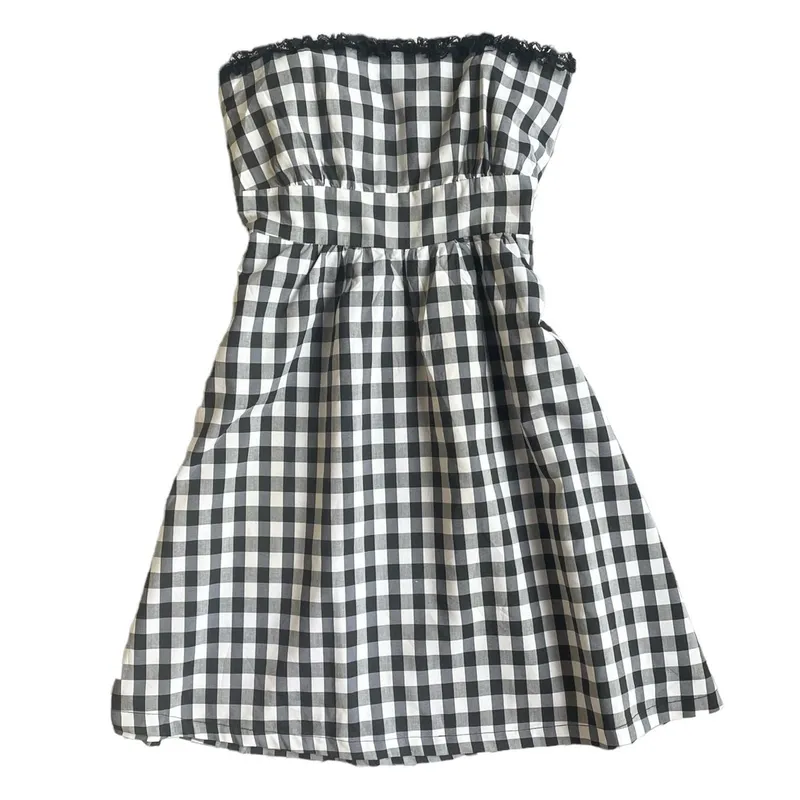 Vintage milkmaid gingham mini dress w/ photo 1