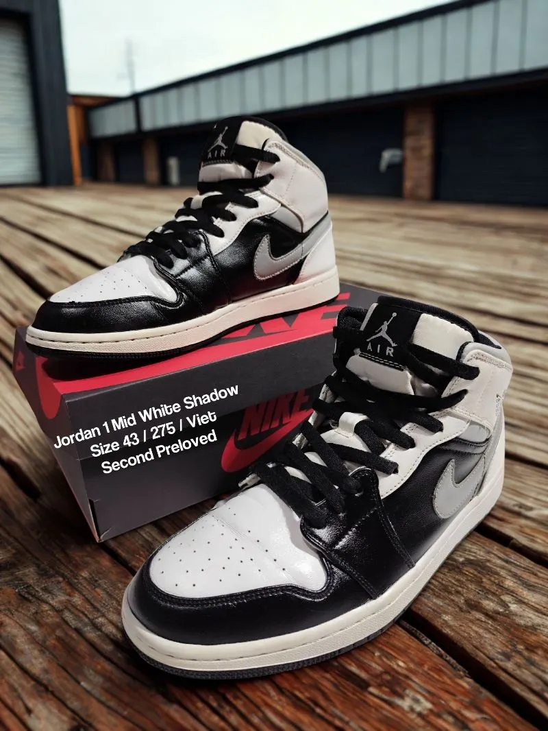 nike air jordan 1 retro mid white shadow