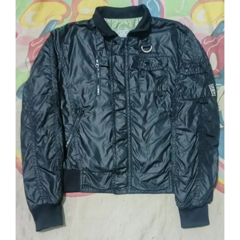 Jaket Trucker Reversibel Overshirt Riding Corn Black And Gre photo 1