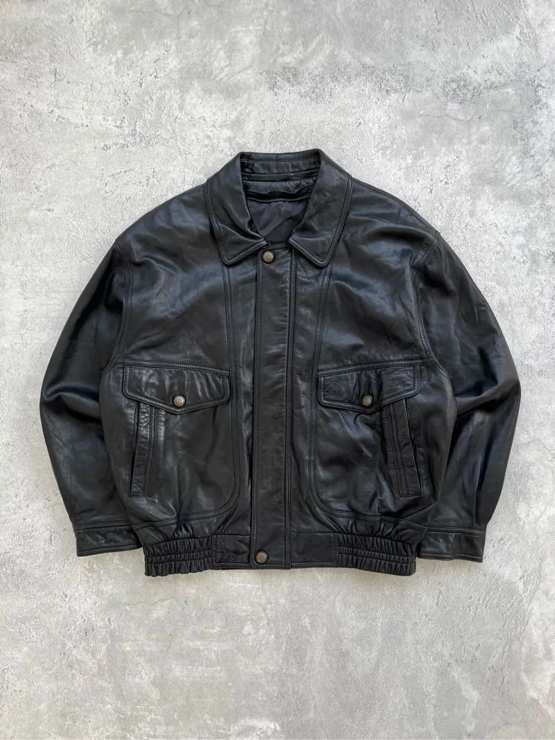 Yves Saint Laurent YSL Luxury Casual Leather jacket Pria black photo 1