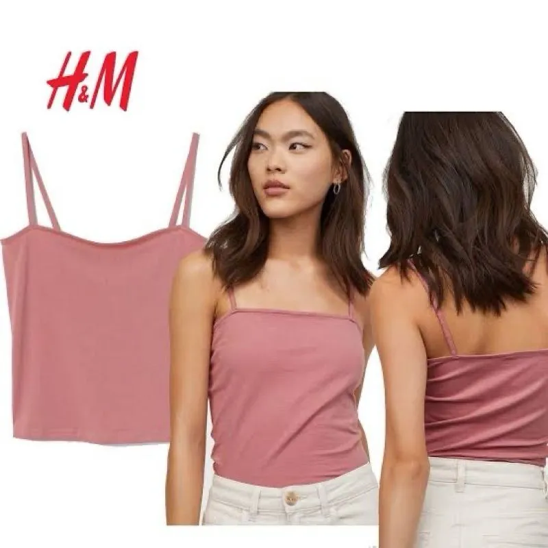 H&M Divided PEACH/BABY PINK Square Cami Tank Top photo 1