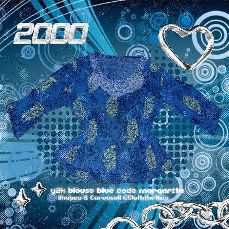 blue blouse y2k 2000s code margarita photo 1