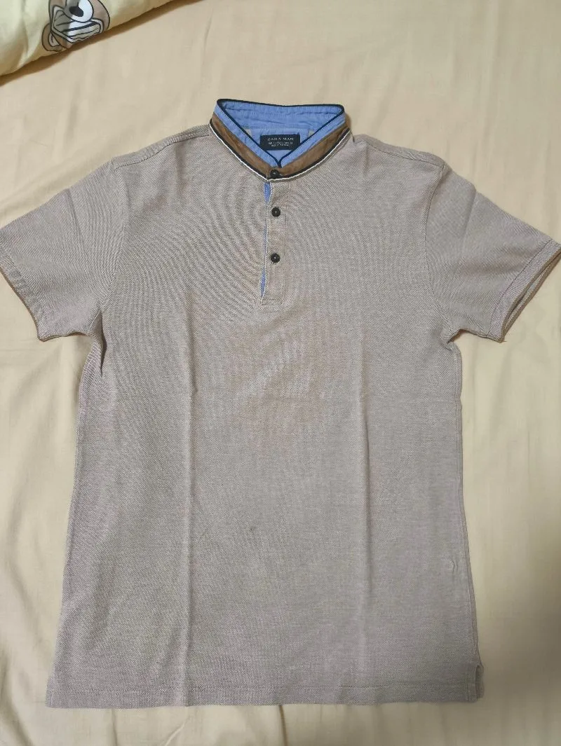 Polo Zara Man Slim Fit Size S Beige On Strip photo 1