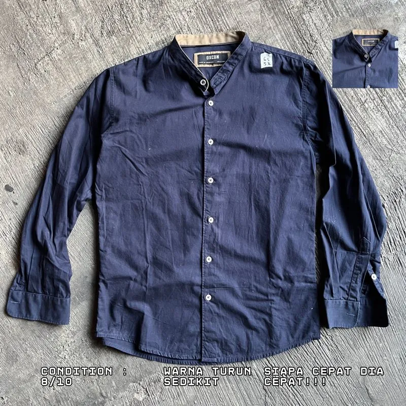 Kemeja Panjang Polos Biru Pria photo 1