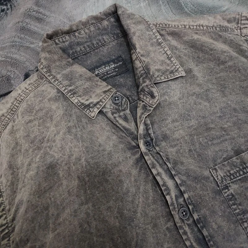 Pull&bear shirt kemeja lengan panjang washed photo 1