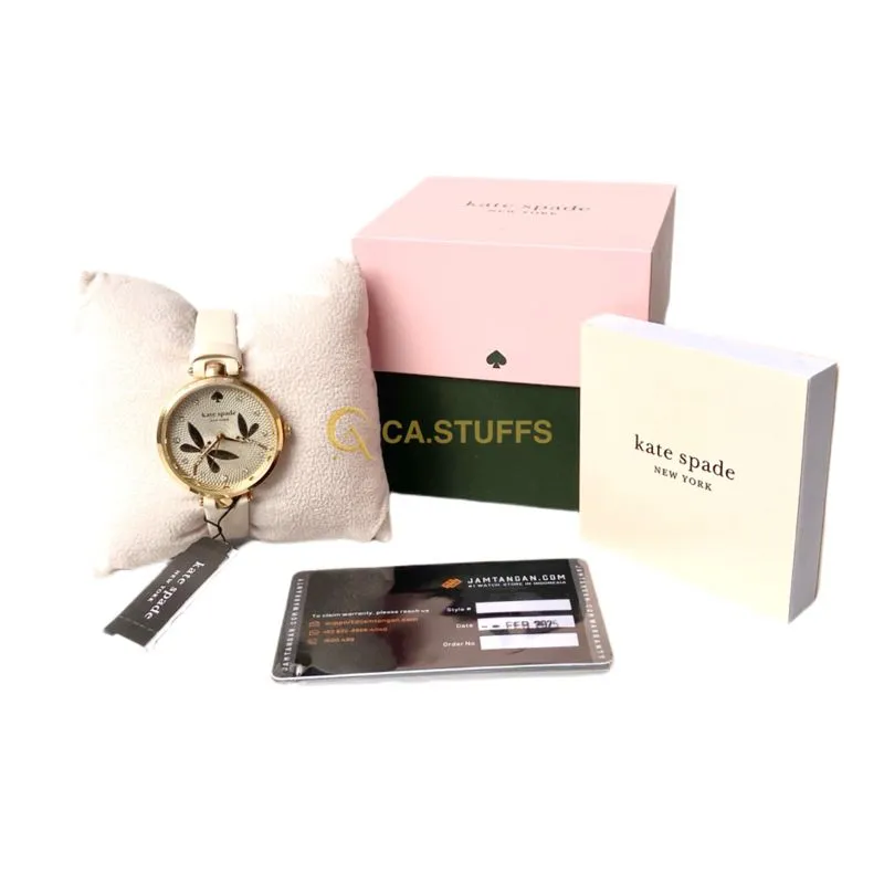 Kate Spade Watch KS Holland Gold-Tone White Leather Strap Wa photo 1