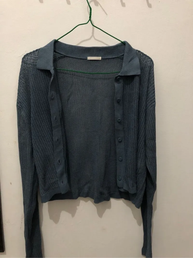Kemeja crop top jaring-jaring  photo 1