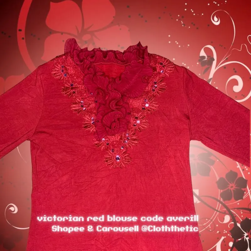 victorian red blouse aestethic code averill photo 1