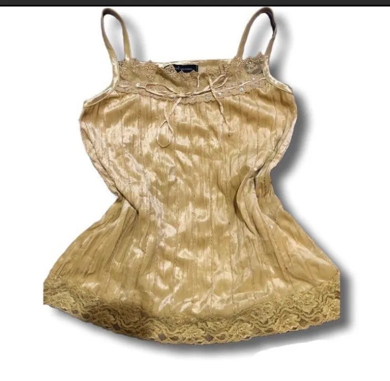 Fairy Coquette Cami top Wanita gold photo 1
