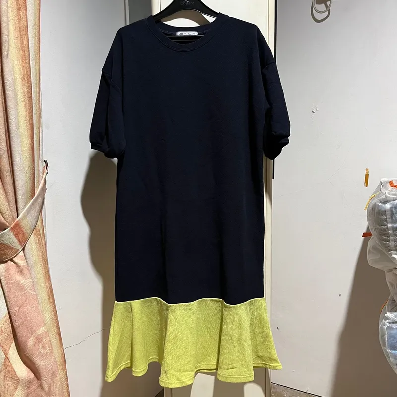 Casual Maxi dress Wanita black yellow photo 1
