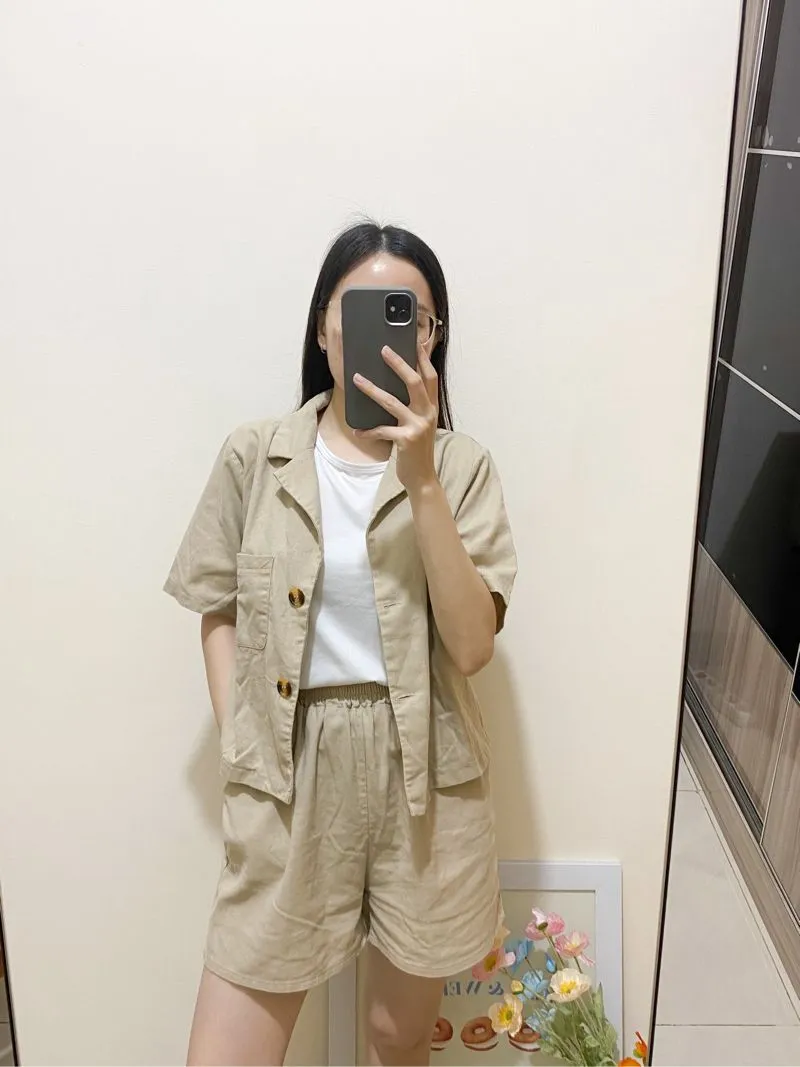 one set (impor singapore) katun linen (3 items) photo 1