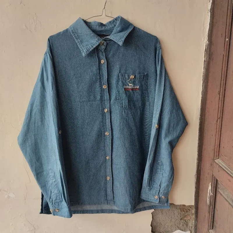 Kemeja Denim Dog Club Original photo 1