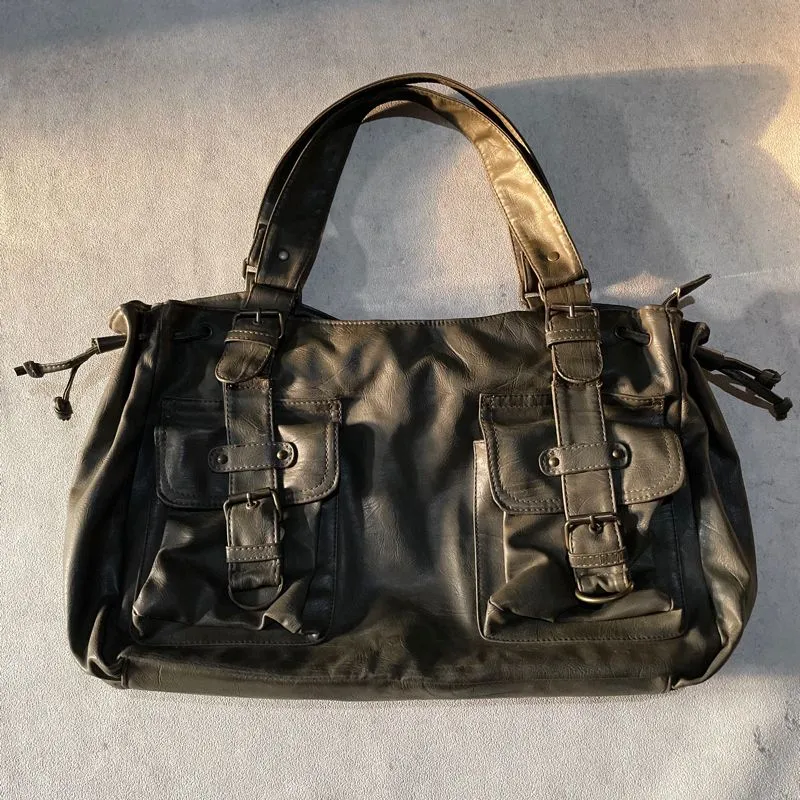 SHOULDER BAG OLIVE GREEN - VINTAGE BAG - Y2K BAG - TAS KULIT photo 1