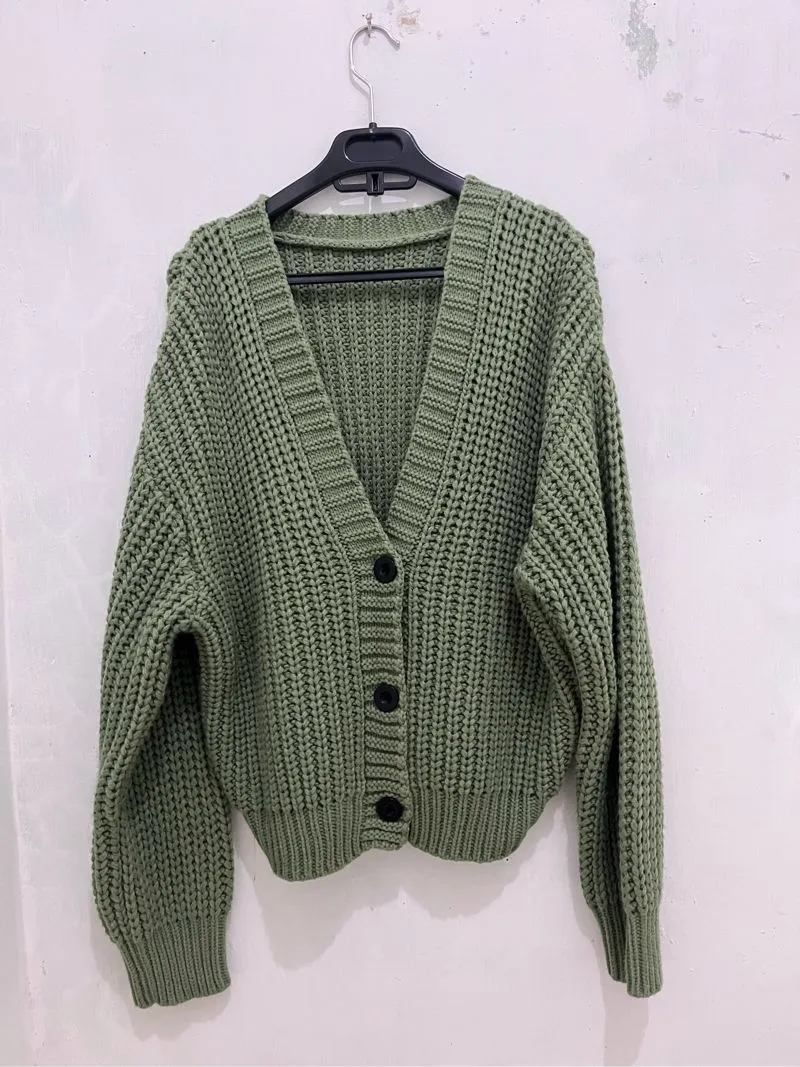 Oversized cardigan rajut wanita photo 1