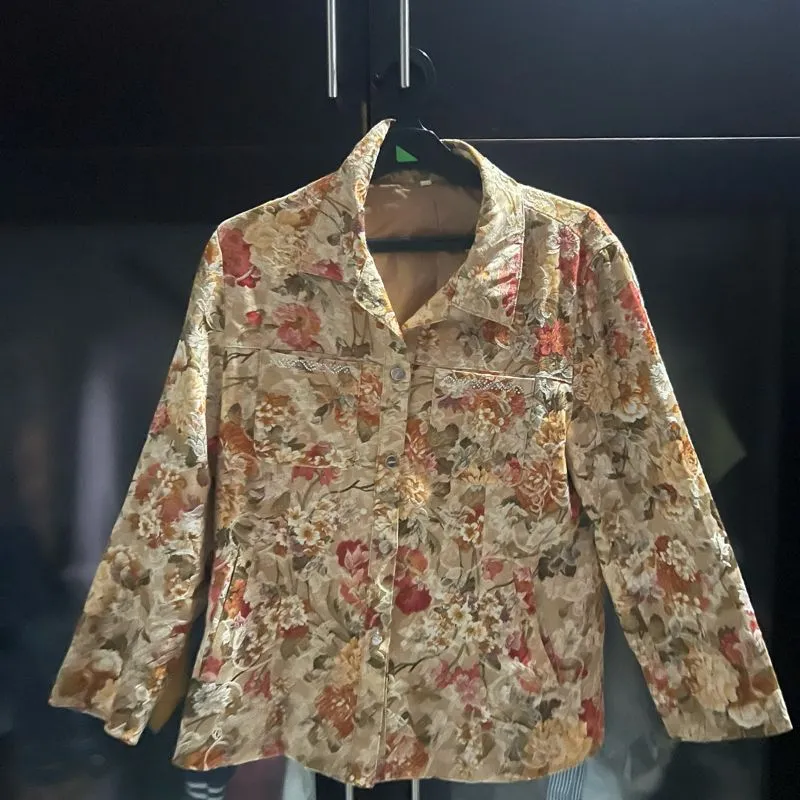 Baju kantor kerah motif bunga  photo 1
