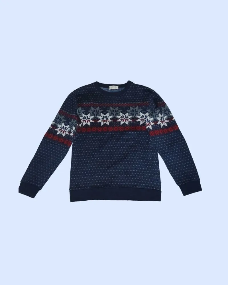 preloved grandpa sweater snow xmas - washed photo 1
