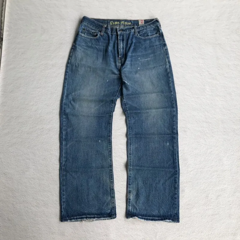 Ezra fitch distressed straight fit jeans photo 1